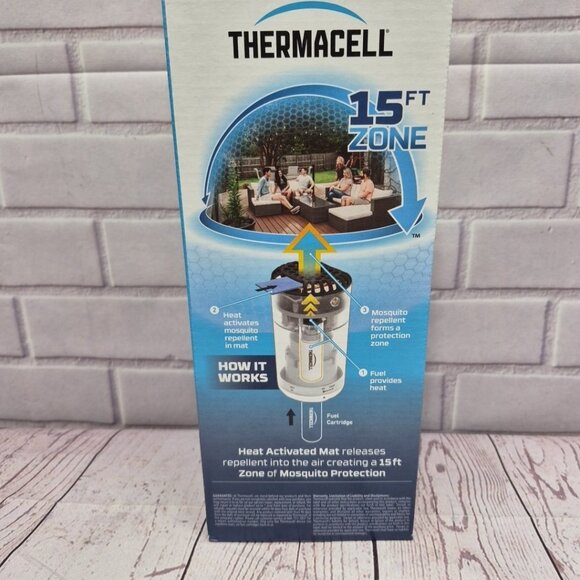 Thermacell Mosquito REPELLENT Patio Shield 15 ft ZONE NO SPRAY Refillable Grey - Picture 3 of 6